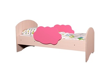 Детская кровать с бортиками Тучка, корпус Дуб млечный, фасад Розовый во Владикавказе