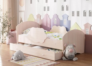 Детская кровать с бортиками Тучка с ящиком, корпус Дуб млечный, фасад Дуб млечный во Владикавказе