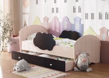 Детская кровать Тучка с ящиком, корпус Дуб млечный, фасад Венге во Владикавказе