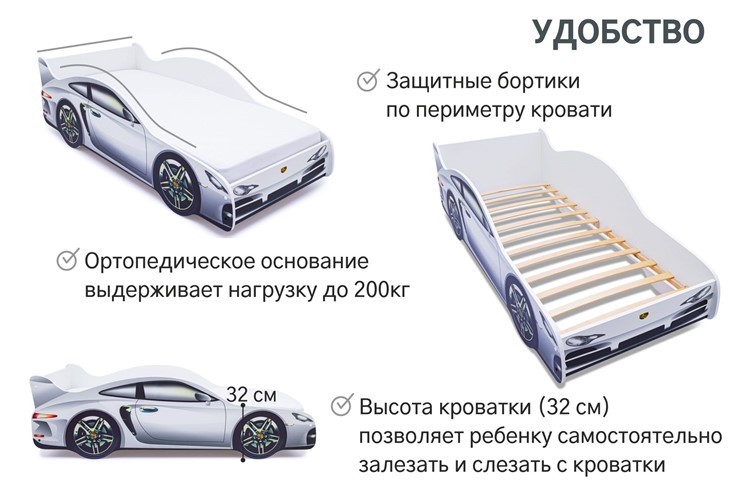 Детская кровать-машина Porsche во Владикавказе - изображение 6
