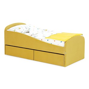 Мягкая кровать с ящиками Letmo 190х80 горчичный (велюр) во Владикавказе