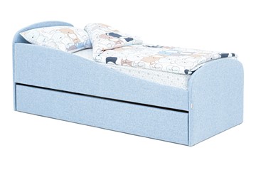 Мягкая кровать с ящиком Letmo небесный (рогожка) во Владикавказе