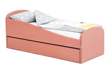 Мягкая кровать с ящиком Letmo пудровый (велюр) во Владикавказе