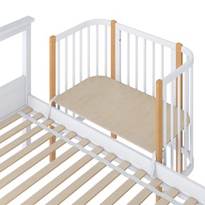 Кроватка приставная POLINI Kids Simple 105 Белый / Бук во Владикавказе - предосмотр 3