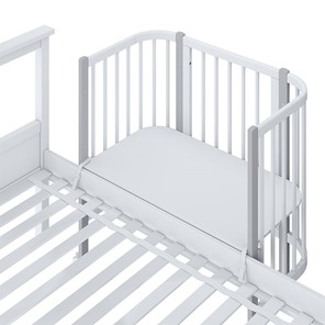 Кроватка приставная POLINI Kids Simple 120 Белый / Серый во Владикавказе - предосмотр 4