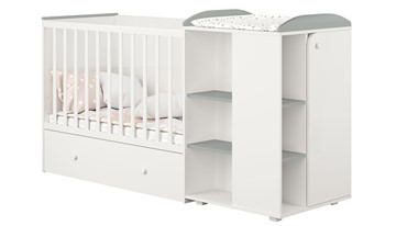 Детская кровать с комодом POLINI Kids Ameli 800 Белый / Серый, серия AMELI во Владикавказе - предосмотр 1