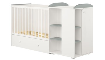 Кровать-трансформер детская с комодом POLINI Kids Ameli 900 Белый-серый, серия AMELI во Владикавказе