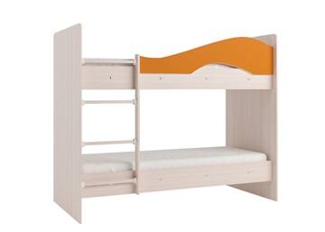 Детская 2-этажная кровать Мая на щитах, корпус Млечный дуб, фасад Оранжевый во Владикавказе
