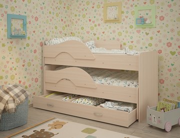 Детская 2-х ярусная кровать Радуга 1.6 с ящиком, цвет Млечный дуб во Владикавказе - предосмотр