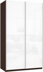 Шкаф-купе двухдверный Прайм (Белое стекло/Белое стекло) 1200x570x2300, венге во Владикавказе