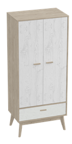 Шкаф для одежды Калгари, Дуб натуральный светлый/Белый матовый во Владикавказе