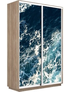Шкаф 2-х створчатый Экспресс 1400x600x2400, Морские волны/дуб сонома во Владикавказе