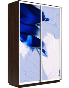 Шкаф 2-дверный Экспресс 1600x450x2200, Абстракция бело-голубая/венге во Владикавказе