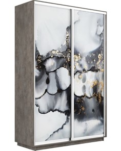 Шкаф 2-х створчатый Экспресс 1600x600x2200, Абстракция серая/бетон во Владикавказе