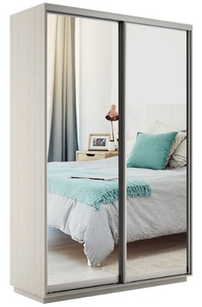 Шкаф 2-дверный Экспресс (2 зеркала) 1200x600x2200, шимо светлый во Владикавказе - изображение