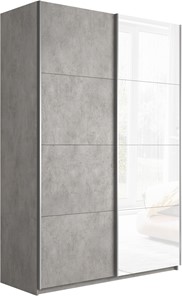 Шкаф Прайм (ДСП/Белое стекло) 1200x570x2300, бетон во Владикавказе