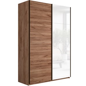 Шкаф 2-дверный Прайм (ДСП/Белое стекло) 1200x570x2300, Крафт табачный во Владикавказе