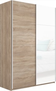 Шкаф 2-дверный Прайм (ДСП/Белое стекло) 1600x570x2300, дуб сонома во Владикавказе