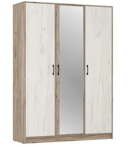 Шкаф 3-х дверный ШР3/1 Соната с зеркалом Дуб Крафт Серый - Дуб Крафт Белый во Владикавказе