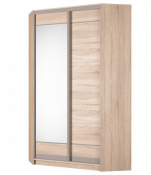 Угловой шкаф Аларти (YA-230х1250(602) (2) Вар. 4; двери D1+D2), с зеркалом во Владикавказе - изображение