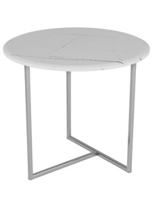 Круглый столик Альбано (белый мрамор-хром) во Владикавказе