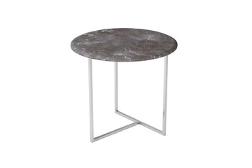 Круглый столик Альбано (серый мрамор-хром) во Владикавказе