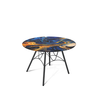 Круглый стол SHT-S100 / SHT-TT32 60 стекло/МДФ (синий сапфир/черный муар) во Владикавказе