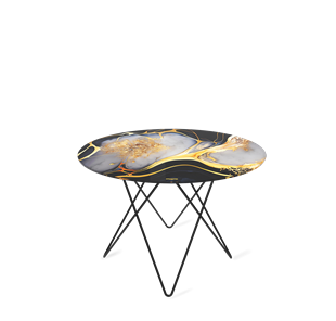 Круглый столик SHT-TU37 / SHT-TT32 60 стекло/МДФ (черный алмаз/черный муар) во Владикавказе
