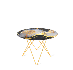 Круглый столик SHT-TU37 / SHT-TT32 60 стекло/МДФ (черный алмаз/золото) во Владикавказе