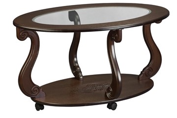 Стеклянный столик в зал Овация-С, на колесах, темно-коричневый во Владикавказе