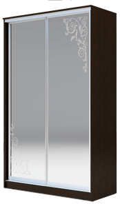 Шкаф-купе 2-х створчатый 2400х1682х620 два зеркала, "Орнамент" ХИТ 24-17-66-09 Венге Аруба во Владикавказе