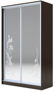 Шкаф 2-х дверный 2400х1682х620 два зеркала, "Цапли" ХИТ 24-17-66-01 Венге Аруба во Владикавказе