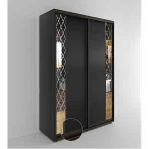 Шкаф 2-х дверный Акцент-Вера 2-КР (Эко кожа Версаль, ромбы) 2303х1000х600, Венге во Владикавказе