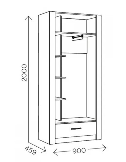 Шкаф гардеробный Ева 5 М1 дуб ирландский/белый матовый во Владикавказе - изображение 2