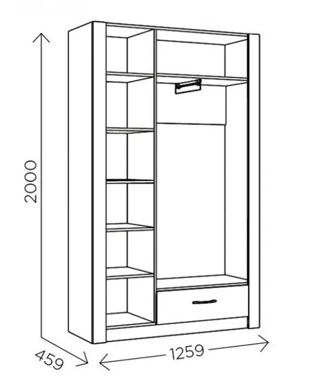 Шкаф гардеробный Ева 5 М2 дуб ирландский/белый матовый во Владикавказе - изображение 2