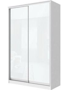 Шкаф 2-х дверный Хит-22-14-22 с цветным стеклом, белое №10, Белый корпус во Владикавказе