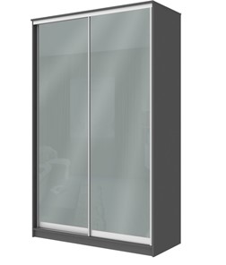 Шкаф 2-х дверный Хит-22-12/2-22 с цветным стеклом, средне-серый 074, Графит во Владикавказе