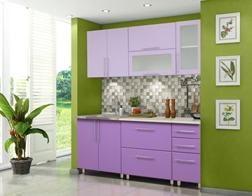 Гарнитур кухонный Мыло 224 2000х718, цвет Фиолет/Пастель фиолет во Владикавказе