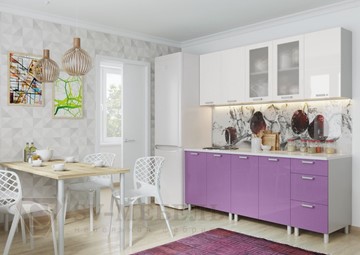 Кухонный гарнитур угловой Модерн, белый глянец/фиолетовый металлик во Владикавказе