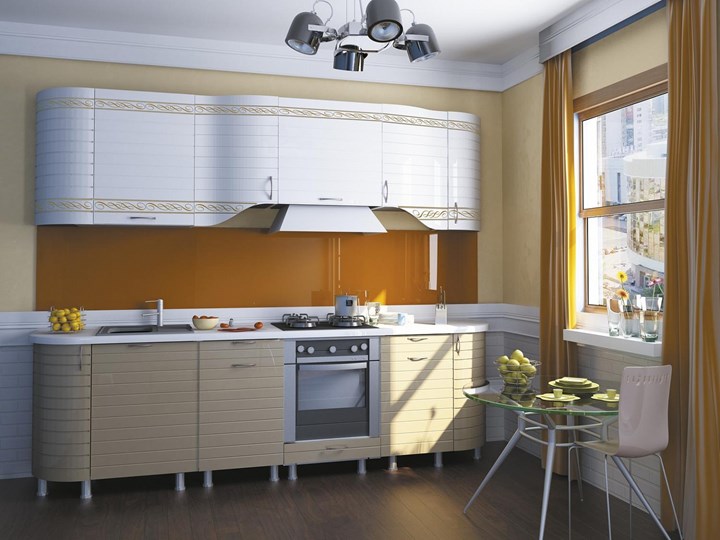 Модульный кухонный гарнитур Анастасия цвет капучино 2 (260 см) во Владикавказе - изображение