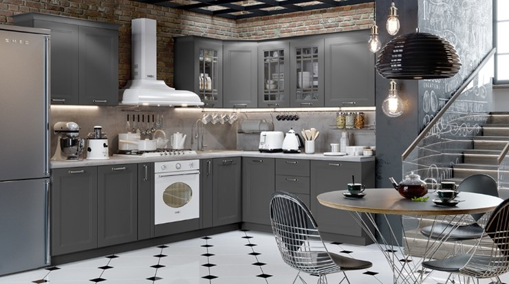Кухонный угловой гарнитур Одри №2 (Серый) во Владикавказе - изображение