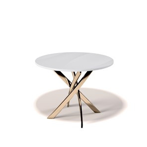 Стеклянный стол Kenner R1000 (Золото/Стекло белое глянец) во Владикавказе