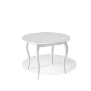 Круглый стол на кухню Kenner 1000С (Белый/Стекло белое глянец) во Владикавказе