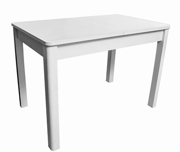 Кухонный стол раскладной Айсберг-07 СТ1, белое ЛДСП/стекло белое/прямые массив белый во Владикавказе