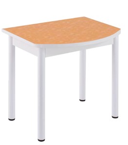 Кухонный пристенный стол НСПГ-02 ПЛ1, цветы манго/белое ЛДСП/36 прямые трубки крашеные белый во Владикавказе