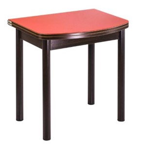 Кухонный раскладной стол СПГ-01 СТ1, венге ЛДСП/стекло оранжевое/38 прямые трубки крашеные коричневый во Владикавказе