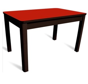 Кухонный стол раскладной Айсберг-02 СТ2, венге ЛДСП/стекло алое/42 прямые массив венге во Владикавказе