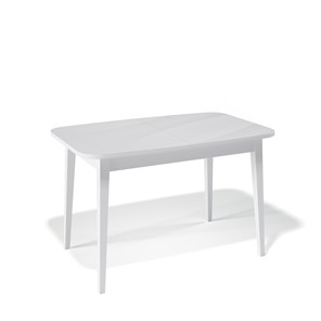 Кухонный стол раздвижной Kenner 1200M (Белый/Стекло белое глянец) во Владикавказе