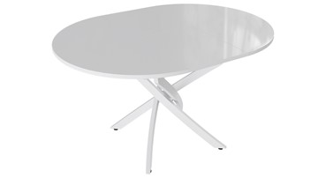 Раздвижной стол Diamond тип 3 (Белый муар/Белый глянец) во Владикавказе - предосмотр 1