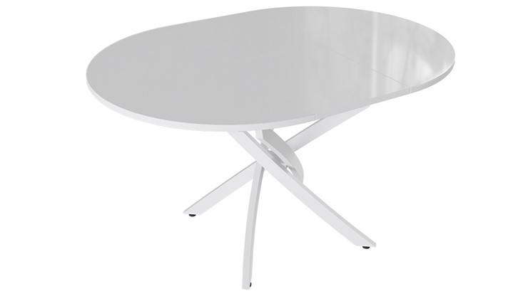 Раздвижной стол Diamond тип 3 (Белый муар/Белый глянец) во Владикавказе - изображение 1